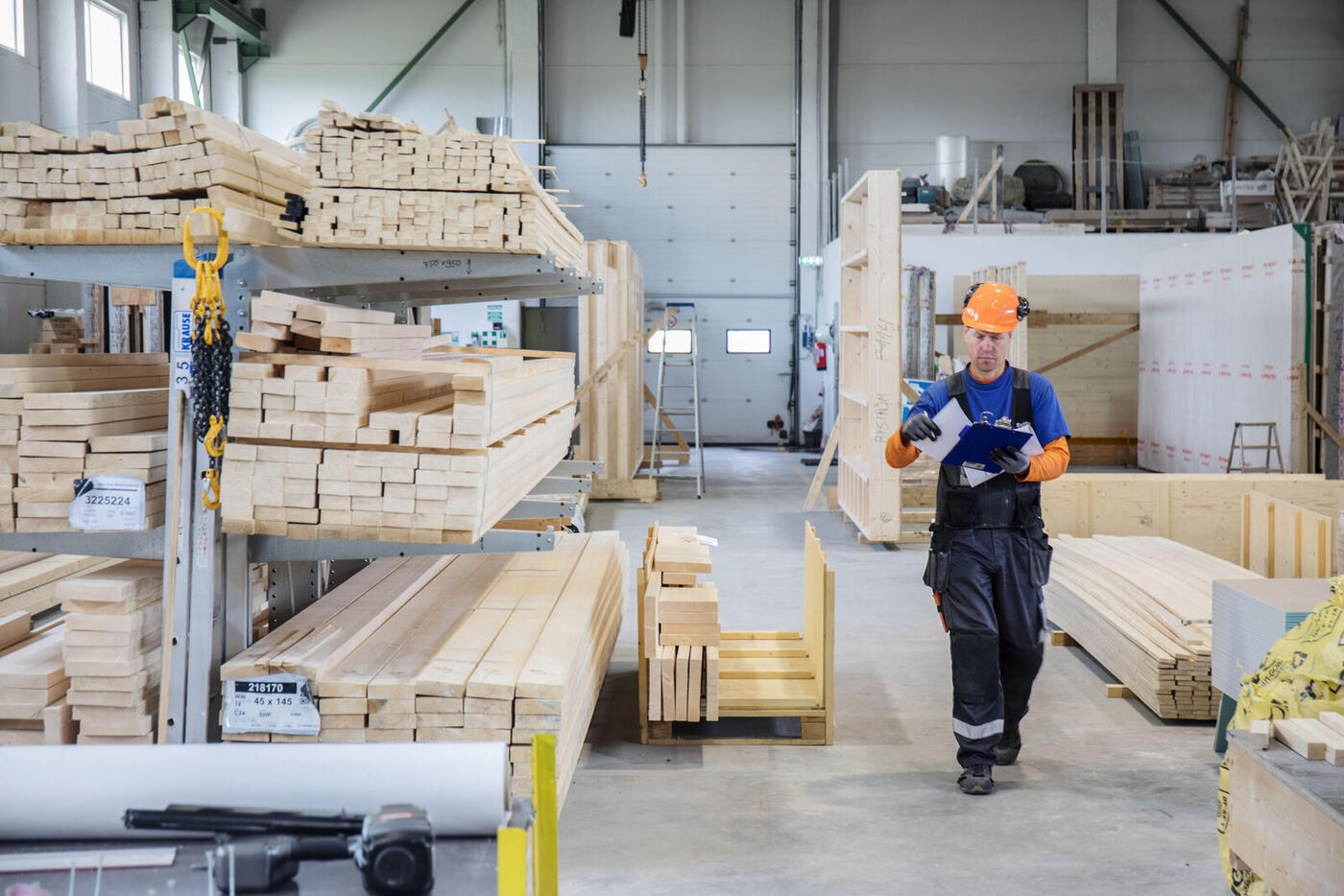 Timber stock in the factory